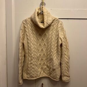 Aran Crafts Cream Cowl Neck Sweater